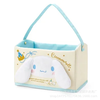 Kawaii Sanrio Cinnamoroll Аниме Рисунка Сладък Преносим Сгъваема кутия за съхранение на Настолна Кутия за съхранение на козметика Чанта за съхранение