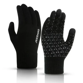 Есенно-зимни топли ръкавици за улицата, флисовые ръкавици за бягане, мъжки ветроупорен ръкавици за фитнес и колоездене със сензорен екран