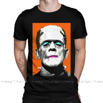 Модерно мъжко облекло Frankenstein, тениска Франки, лятна риза, с кръгло деколте, къс ръкав, по-големи размери