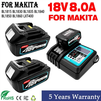 Оригинална батерия 18V Makita 8000mAh BL1860 Акумулаторна Батерия за електрически инструменти LED Литиево-йонна Вместо LXT BL1860B BL1850 BL1840