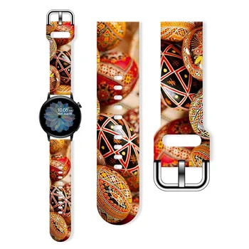 Силиконов каучук с шарките на сладък Великден серия за Huawei Samsung GT FB-Versa Watch 22 мм, каишка за часа и 20 мм, Модни замяна