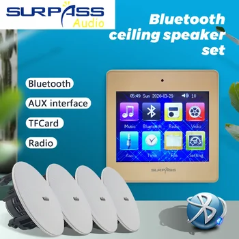 Начална фонова музика системата Bluetooth, цифров стерео Мини аудио Стенен усилвател с 5,25-инчов извънбордов потолочным високоговорител, комплект акустична система