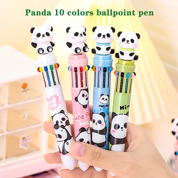 Креативна Мультяшная Многоцветен Химикалка Писалка Сладко Panda 10 Цвята Гел Писалка Kawaii Press Pen Tool За Писма, Канцеларски Материали, Ученически Пособия