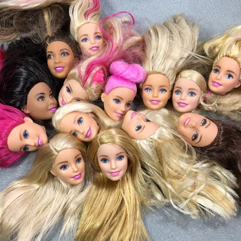 Оригинален стоп-моушън главата/смесен стил блондинка кафяв черен тъмна коса на главата Аксесоари за кукли на Барби кукли 30 см Подарък играчка за момичета