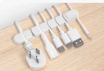Силиконов кабел USB За съхранение на Настолен Органайзер Кабел за зареждане на Стационарен мобилен телефон Нощни Силиконов Проводник за слушалки