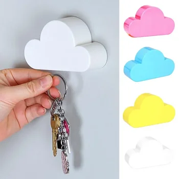 Магнитни куки, куки за домашно съхранение на магнити във формата на творчески облак, ключове, надеждно закрепени куки, Магнитни, Стенен държач за ключове, Инструменти