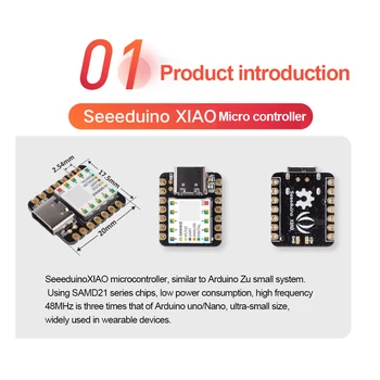 За микроконтролера XIAO-SAMD21 Cortex M0 + Nano SAMD21 48 Mhz Cortex M0 + такса микроконтролера USB Type-c SPI за Arduino