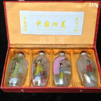 колекция от китайската живопис Four big beautiful women от 4шт, стъклена бутилка за емфие-рисувана за украса на дома, бутилка за емфие