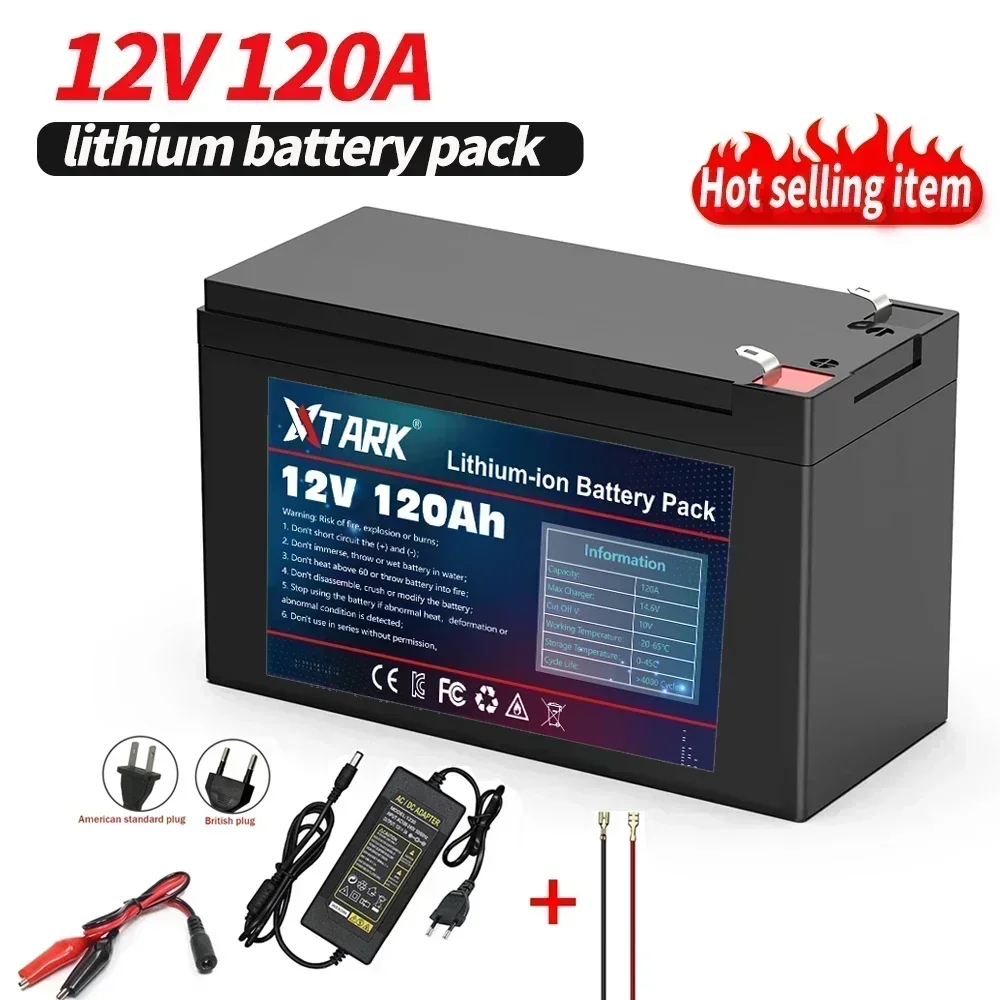 Батерия 12V 120Ah литиева батерия 18650 Акумулаторна батерия за слънчева енергия батерията электромобиля + зарядно устройство 12.6v3A Изображение 1
