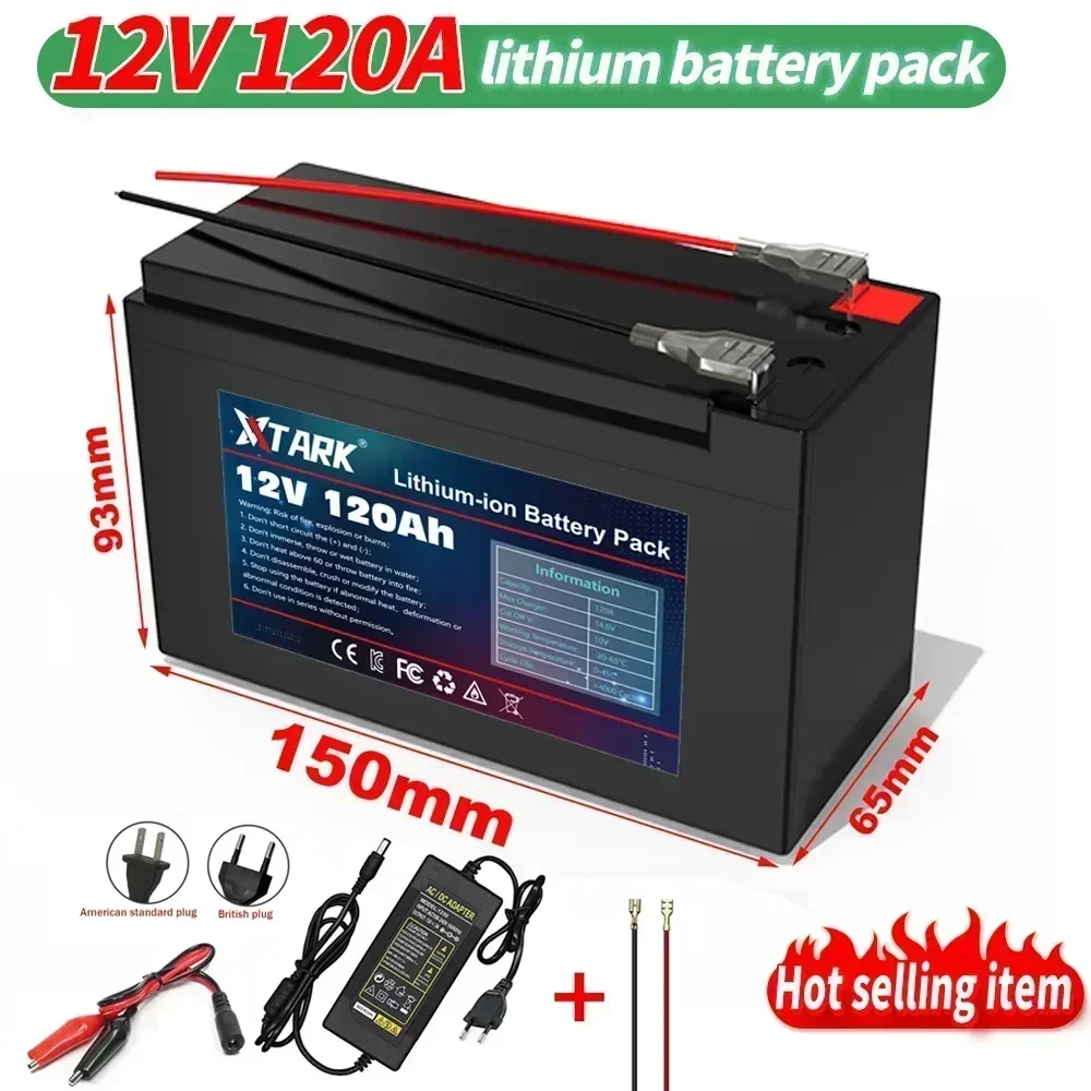 Батерия 12V 120Ah литиева батерия 18650 Акумулаторна батерия за слънчева енергия батерията электромобиля + зарядно устройство 12.6v3A Изображение 2
