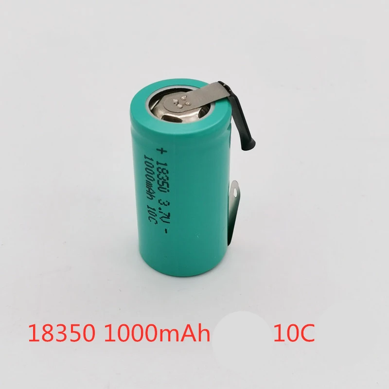 Литиево-йонна батерия 18350 3,7 1000 ма подходящ за лазерно фенерче 10В високоскоростен акумулаторна батерия с никелово лист Изображение 3