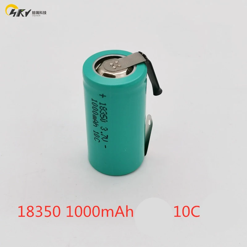 Литиево-йонна батерия 18350 3,7 1000 ма подходящ за лазерно фенерче 10В високоскоростен акумулаторна батерия с никелово лист Изображение 5