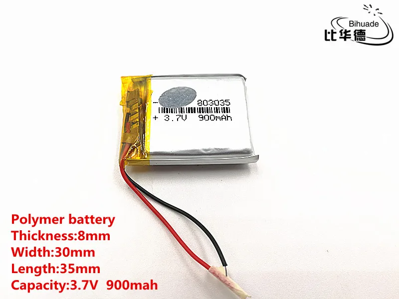 Добро качество на 3,7 В, 900 mah, 803035 Полимерна литиево-йонна батерия за ИГРАЧКИ, POWER BANK, GPS, mp3, mp4 Изображение 3