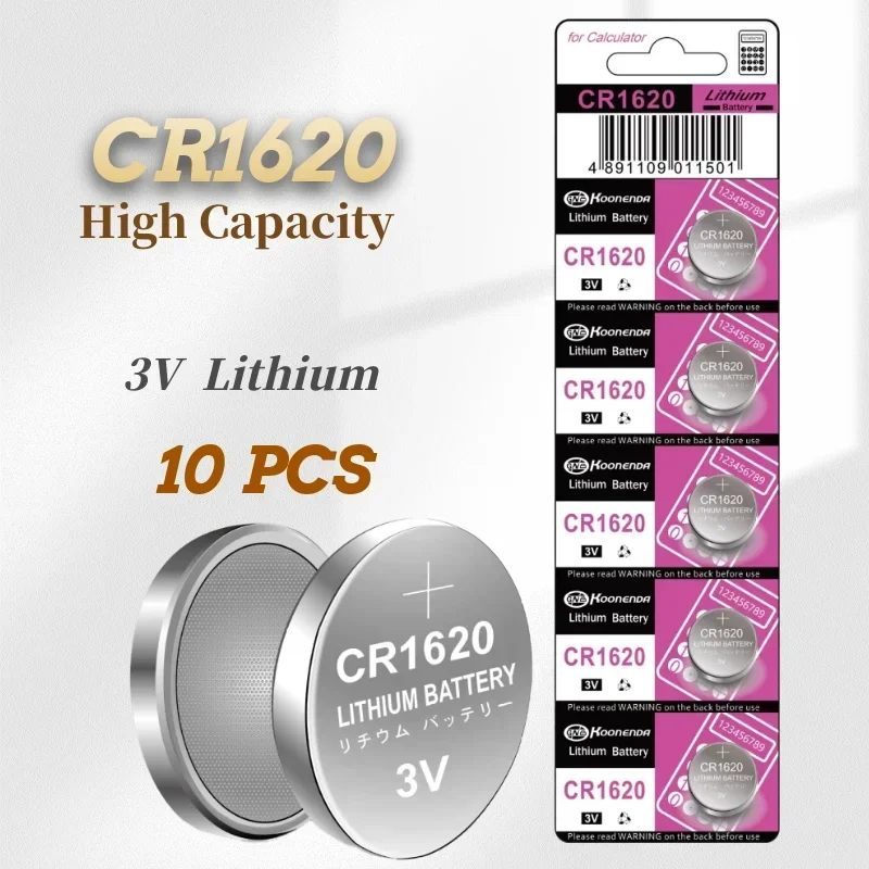 5-50ШТ CR1620 Бутон елемент 1620 3V Литиево-йонна батерия DL1620 ER1620GP Подходящ за часа, автомобилни ключове и батерии на дистанционното управление Изображение 0