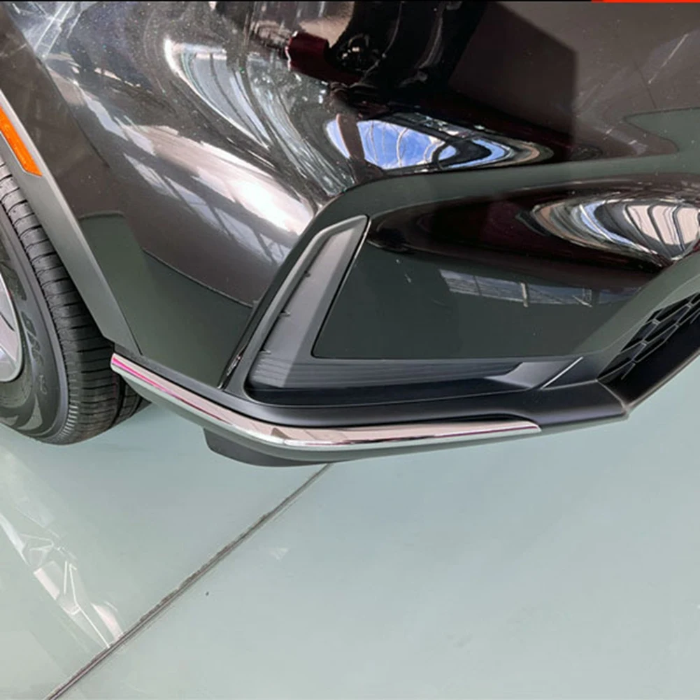 Хромирани елементи предна странична броня на автомобила за по -V 2022 2023 Защитна подплата, за да краища на устните броня Изображение 2