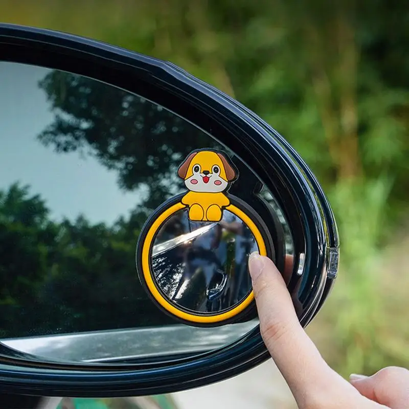 Приклеивающееся Огледало за обратно виждане 2 елемента Кръгли Изпъкнали Огледала за Обратно виждане Огледало за Обратно виждане С възможност за Регулиране на 360 Градуса За Автомобили И Джипове Изображение 3