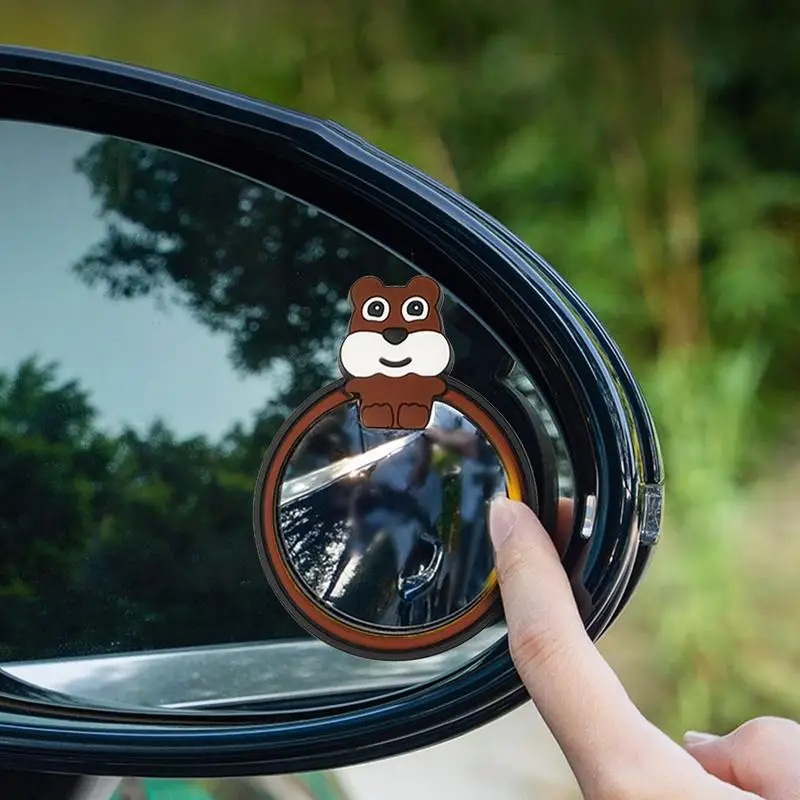 Приклеивающееся Огледало за обратно виждане 2 елемента Кръгли Изпъкнали Огледала за Обратно виждане Огледало за Обратно виждане С възможност за Регулиране на 360 Градуса За Автомобили И Джипове Изображение 4