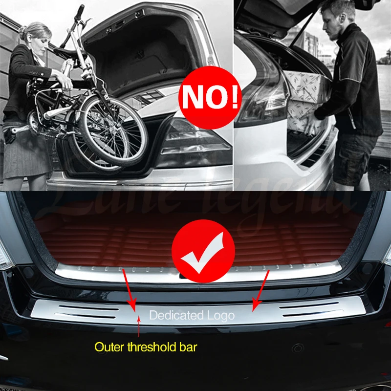 тампон на задна броня от неръждаема стомана, тампон на прага/тампон на праг за Ford Mondeo 2013-2019, автомобилни стикери Изображение 2