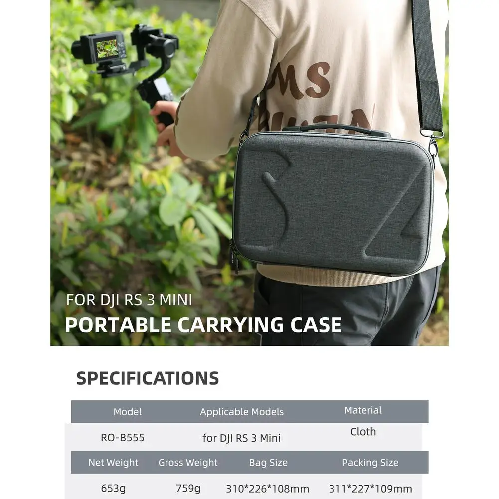Комплект ръчни чанти за съхранение, 1 бр., куфар-стабилизатор на голям капацитет, защитен калъф, съвместим с Dji Rs3 Mini Dropshipping Изображение 5