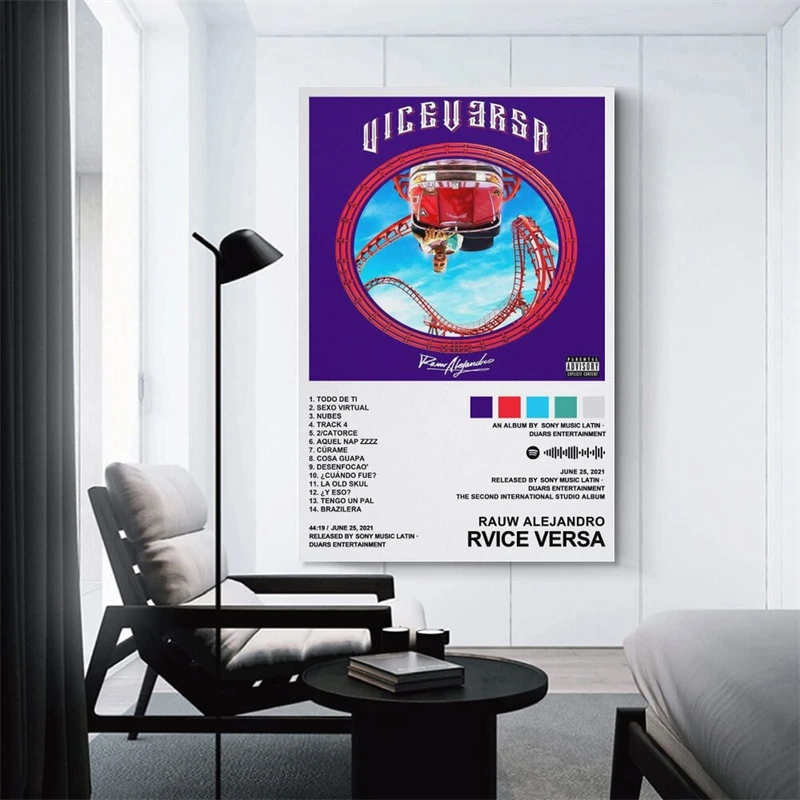 2023 Pop Rauw Alejandro Музикален Албум Saturno Плакат Естетически, Определени В стил Времена Корица Сингъл ЕП Печат Върху Платно, с монтиран на стената Арт Декор Изображение 3