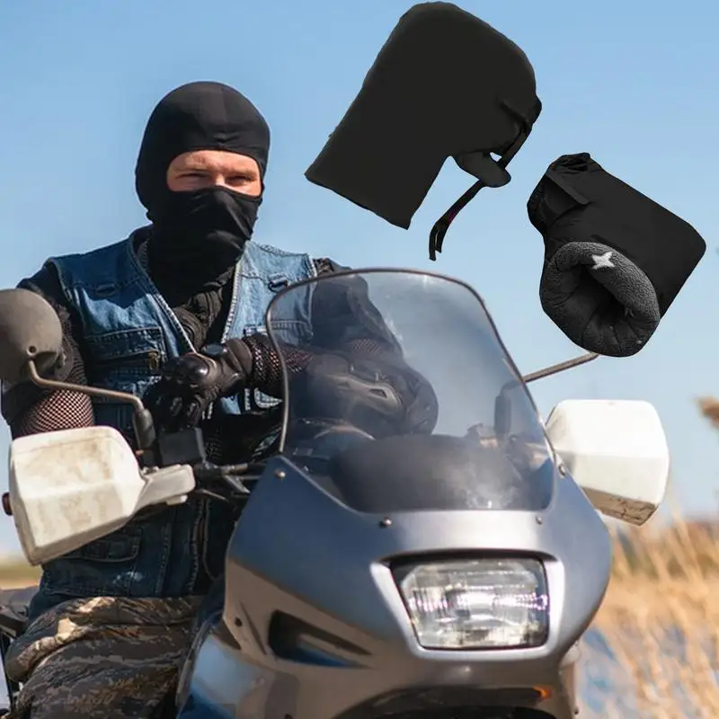 Ръкавици за волана, водоустойчив велосипедни ръкавици със сензорен екран, които предпазват от надраскване, топли Бар ръкавици с един пръст, колоездене, спортни ръкавици, Аксесоари за мотокрос Изображение 4