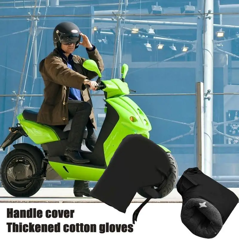 Ръкавици за волана, водоустойчив велосипедни ръкавици със сензорен екран, които предпазват от надраскване, топли Бар ръкавици с един пръст, колоездене, спортни ръкавици, Аксесоари за мотокрос Изображение 5