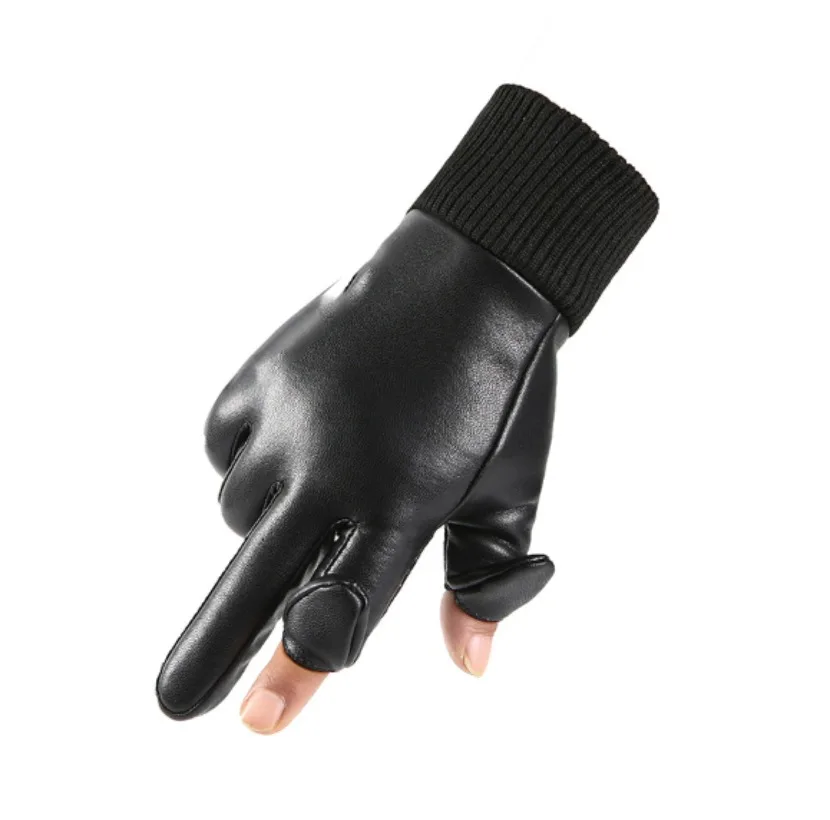 Ръкавици-Мида, Открита Кожени Ръкавици С Два Пръста, Зимни Непромокаеми Ръкавици За Вкъщи За Управление на Мотоциклет На Открито, Риболов, Топли Ръкавици Изображение 4