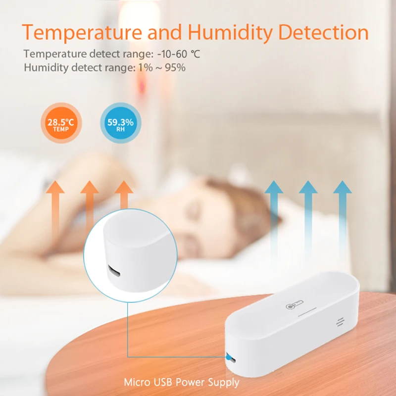 HomeKit Sasha ZigBee Сензор за Температура И влажност на въздуха Умен Дом Контролер влагомер, така че В помещението Работи С Smart Life Алекса Google Изображение 1