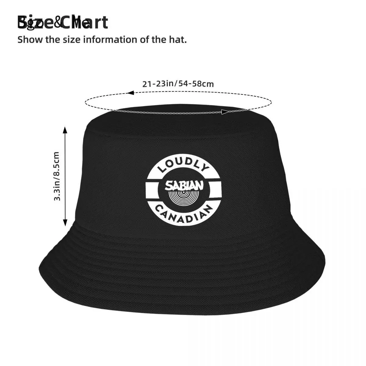 Логото на Sabian Cymbals, Пролетни обратими мъжки шапки-боб, Летни шапки-кофи, Рибарски шапки, спортна капачка-боб за момичета и момчета на открито Изображение 3