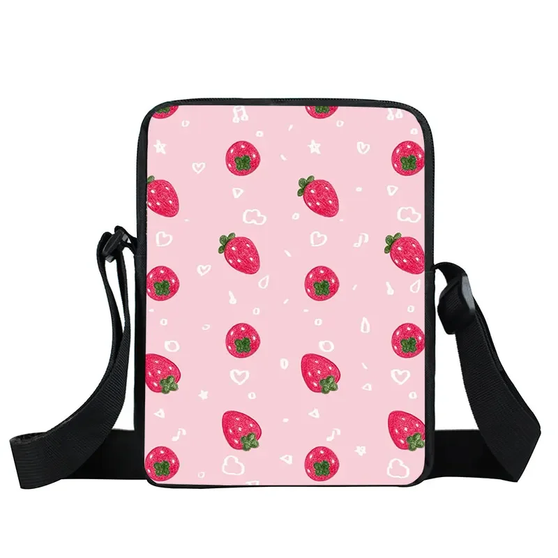 Harajuku Kawaii Чанта-месинджър с ягоди мляко, дамски холщовая чанта в стил Лолита, преносими чанти за тийнейджъри, подарък Изображение 3