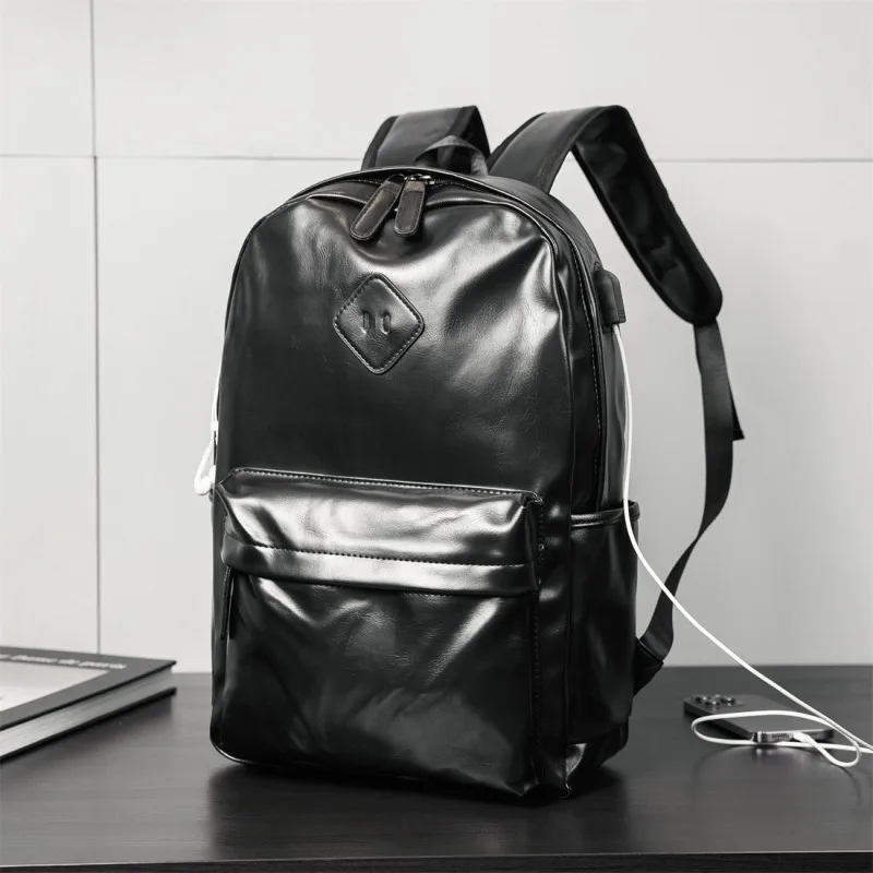 Висококачествен раница мъжки противоугонный USB раница за зареждане на Мъжка чанта за лаптоп от изкуствена кожа Мъжки раница, чанта, голям капацитет Изображение 0