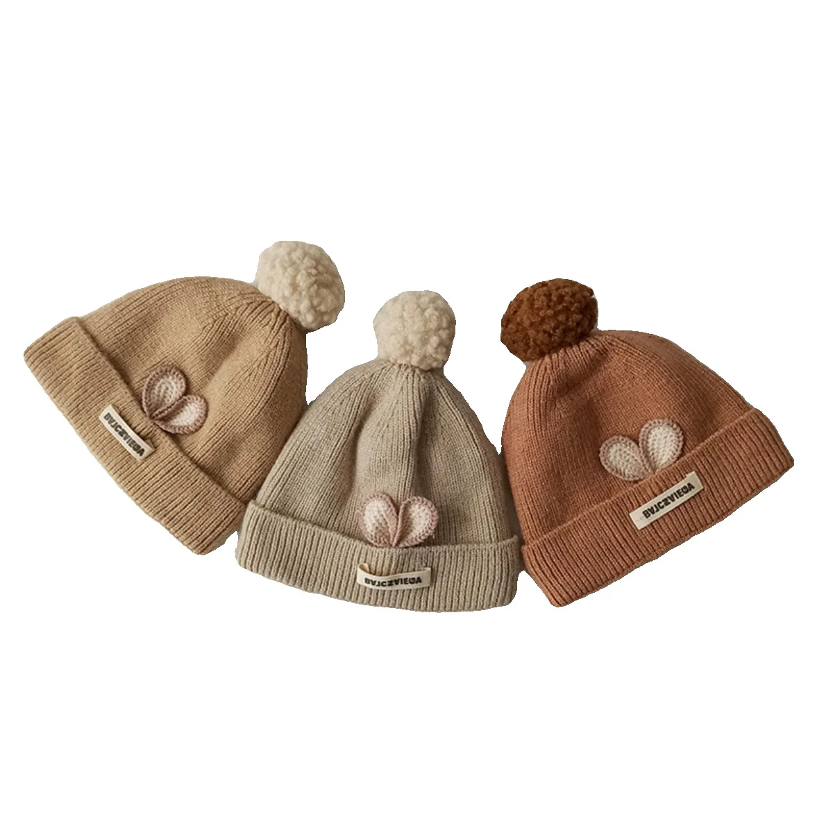 Детска шапчица-бини за новородени Малки месеца, скъпа шапка със заек, зимни вязаная шапка за момичета и момчета, топло ветрозащитная шапка за деца, детска шапчица Изображение 5