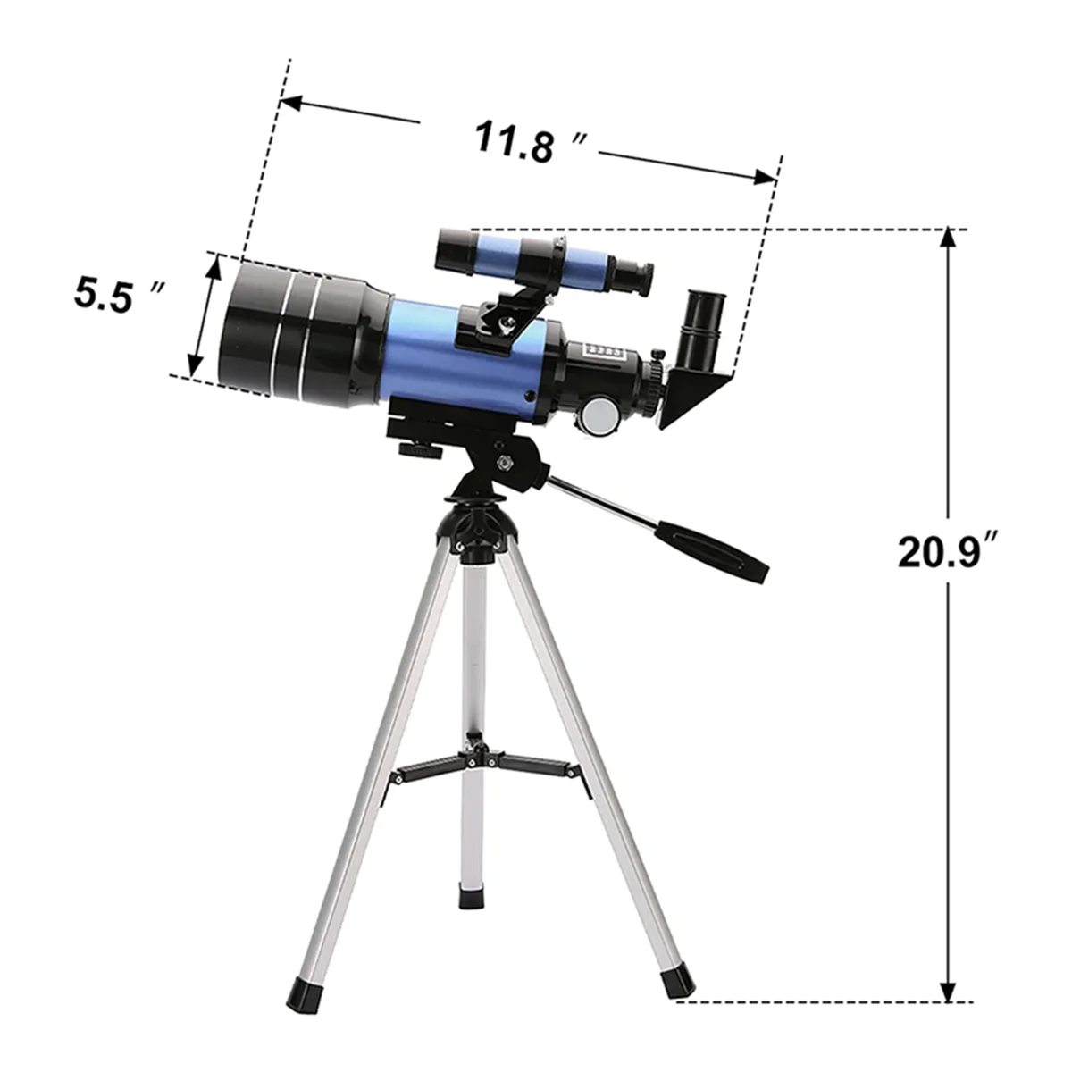 Най-добрият телескоп за възрастни и деца, Преносими Рефракторные телескопи с отвор 70 мм (15X-150X) за начинаещи, Произведено Телескоп 300 мм Изображение 2
