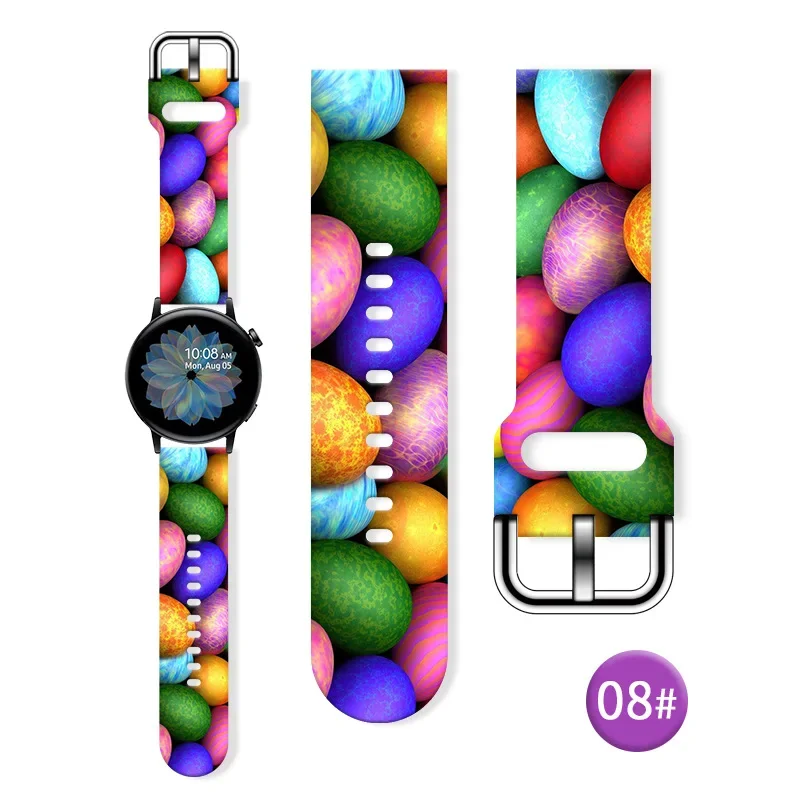 Силиконов каучук с шарките на сладък Великден серия за Huawei Samsung GT FB-Versa Watch 22 мм, каишка за часа и 20 мм, Модни замяна Изображение 4