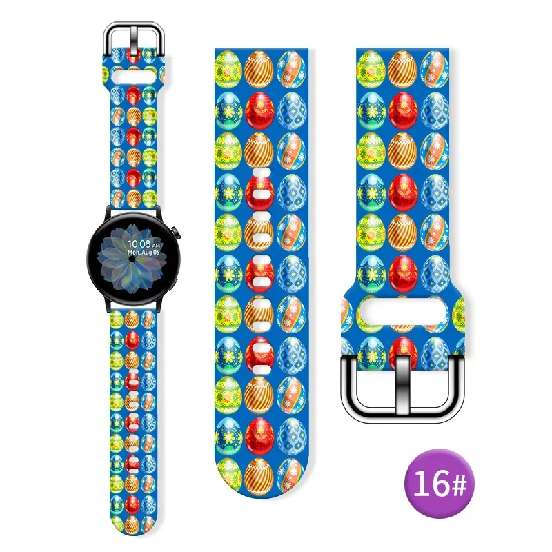 Силиконов каучук с шарките на сладък Великден серия за Huawei Samsung GT FB-Versa Watch 22 мм, каишка за часа и 20 мм, Модни замяна Изображение 5
